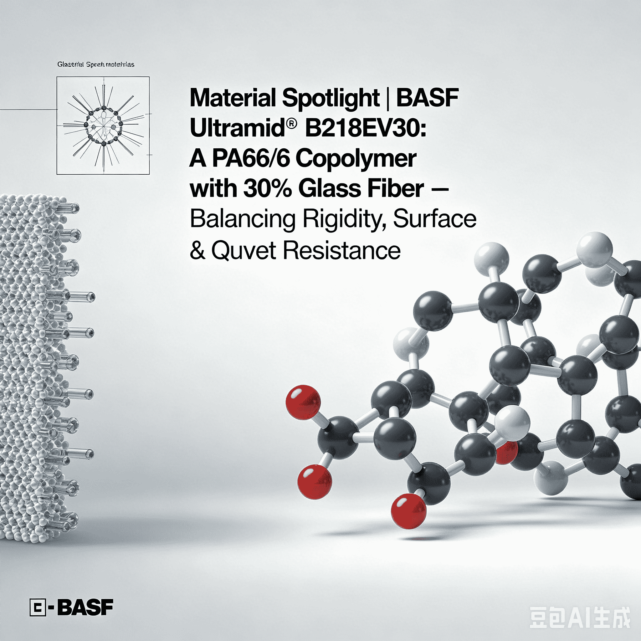 تمرکز مواد | BASF Ultramid® B218EV30: یک کوپلیمر PA66/6 با 30٪ فیبر شیشه ای - متعادل کننده سفتی، کیفیت سطح و مقاومت در برابر حرارت